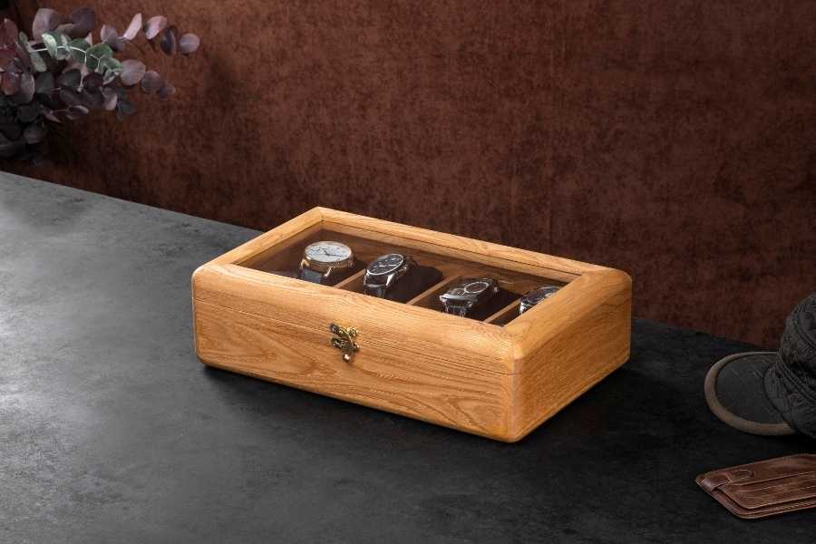 Chestnut display case detail